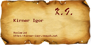Kirner Igor névjegykártya